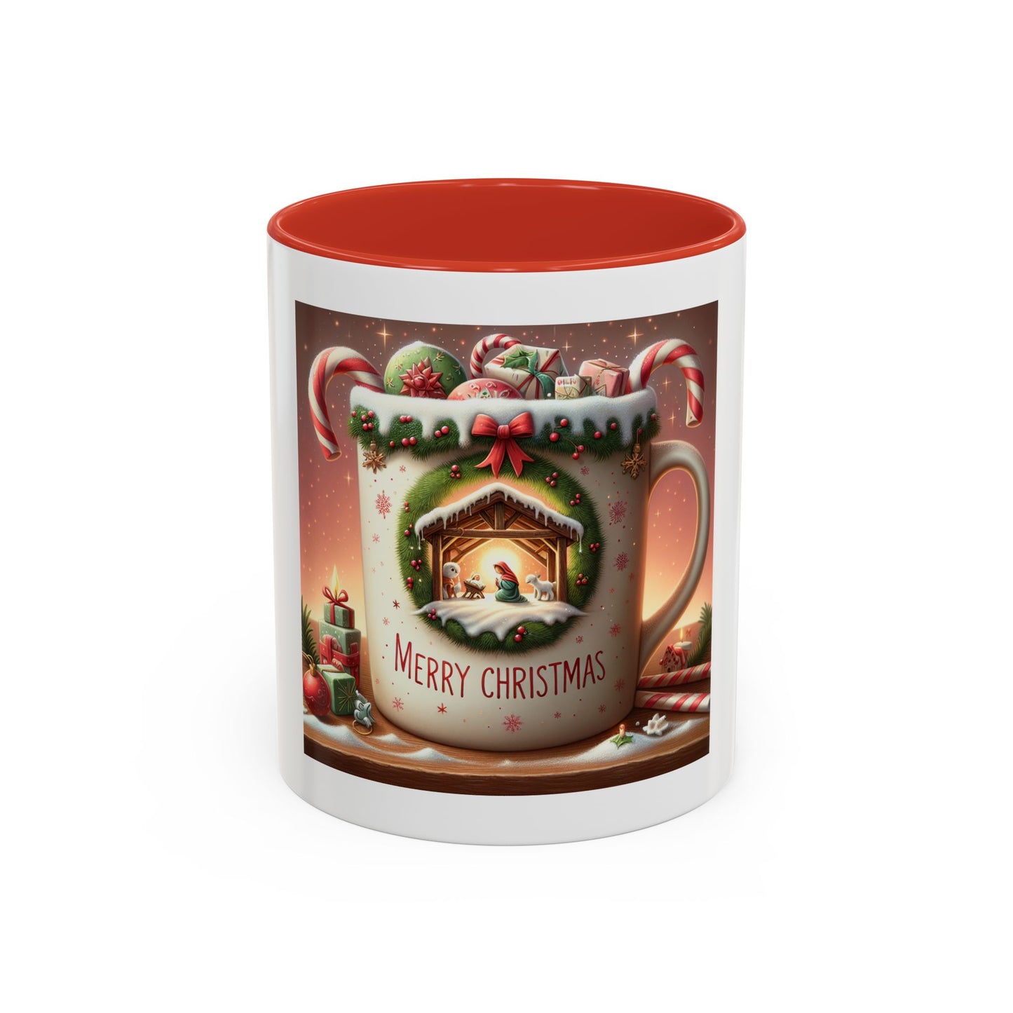 Coffee Mug, Merry Christmas Holiday Ceramic Cup, Hot Cocoa Tea Gift, Festive Xmas Decor, Secret Santa Present