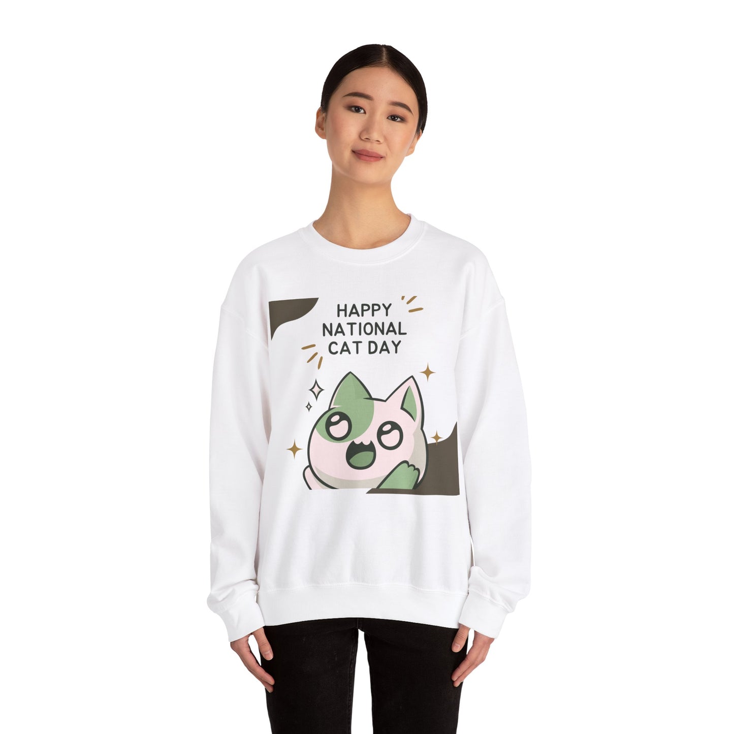 National Cat  Day Unisex Heavy Blend™ Crewneck Sweatshirt