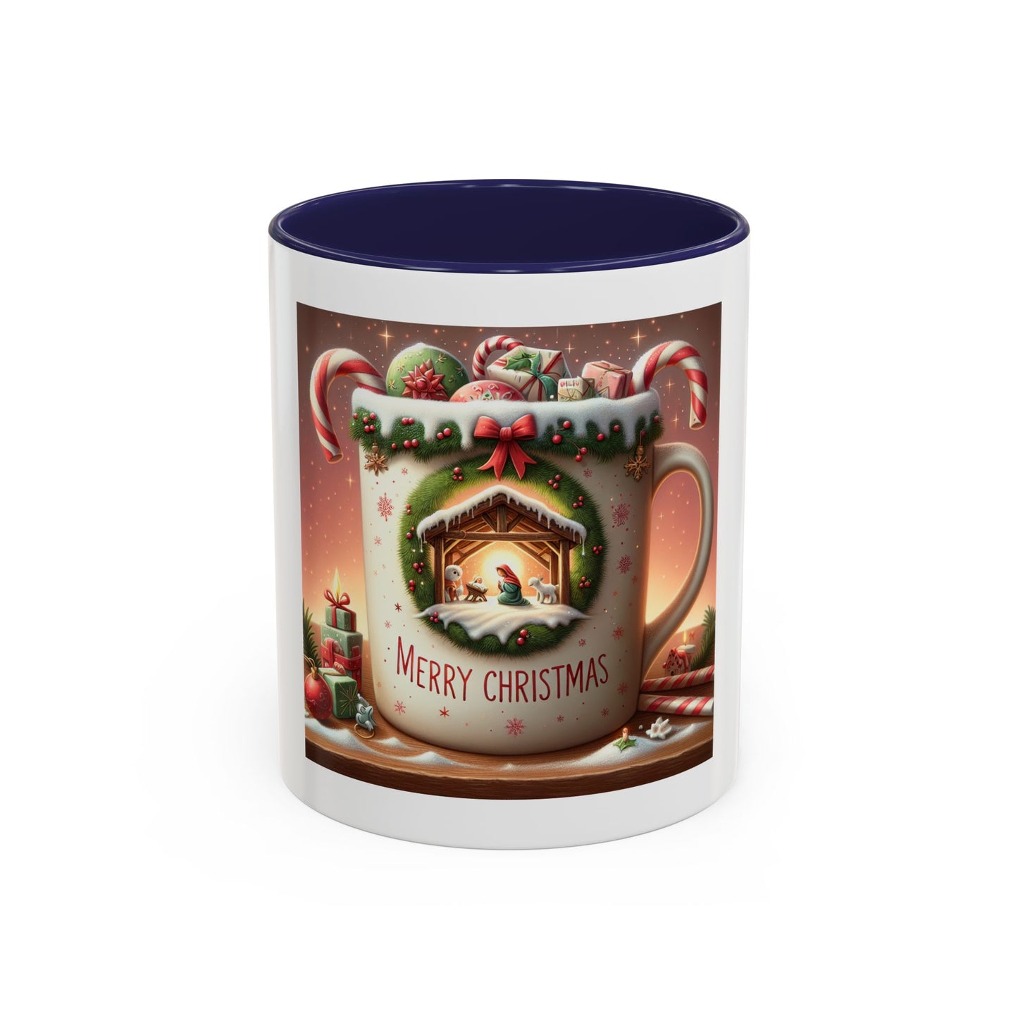 Coffee Mug, Merry Christmas Holiday Ceramic Cup, Hot Cocoa Tea Gift, Festive Xmas Decor, Secret Santa Present