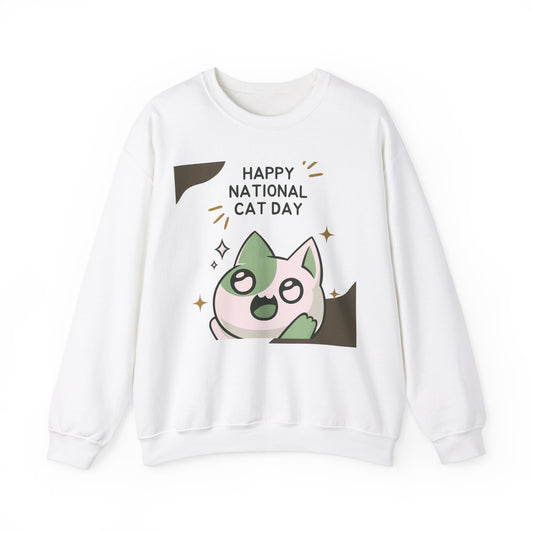 National Cat  Day Unisex Heavy Blend™ Crewneck Sweatshirt