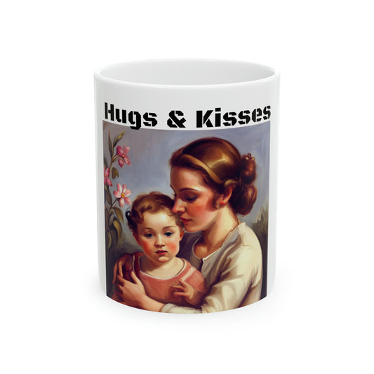 Mom, Hugs & Kisses Ceramic Mug, 11oz