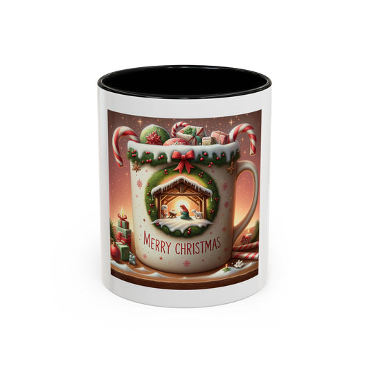 Coffee Mug, Merry Christmas Holiday Ceramic Cup, Hot Cocoa Tea Gift, Festive Xmas Decor, Secret Santa Present